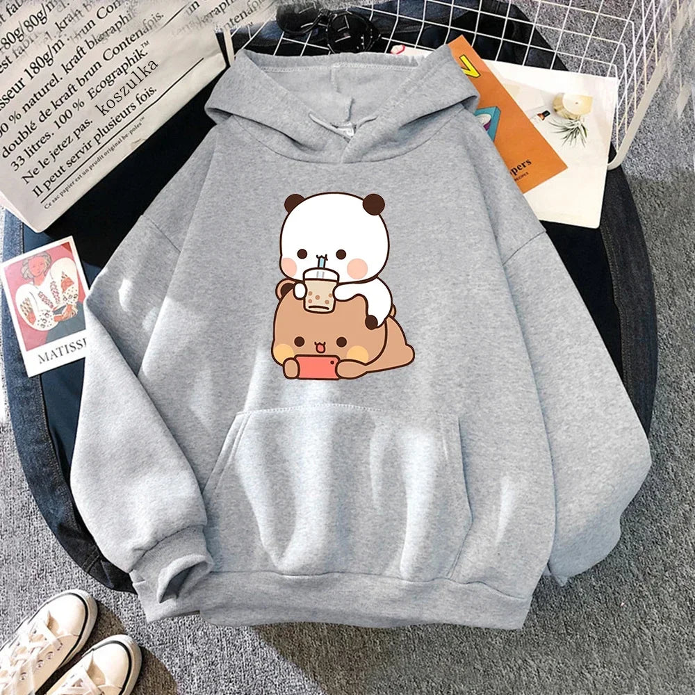 Autumn Bubu Dudu Bubble Tea Hoodie – Kawaii Oversized Sweatshirt