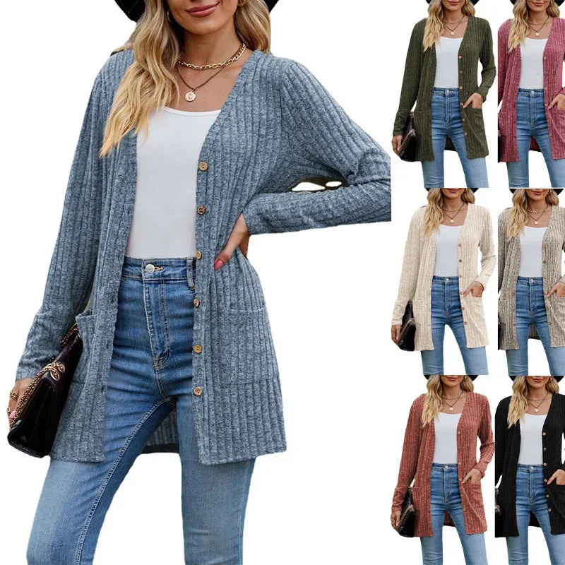 Women’s V-Neck Button Cardigan