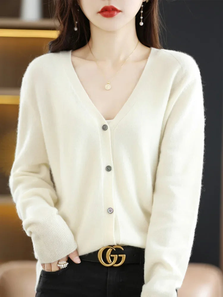 “Women’s V-Neck Knit Cardigan”