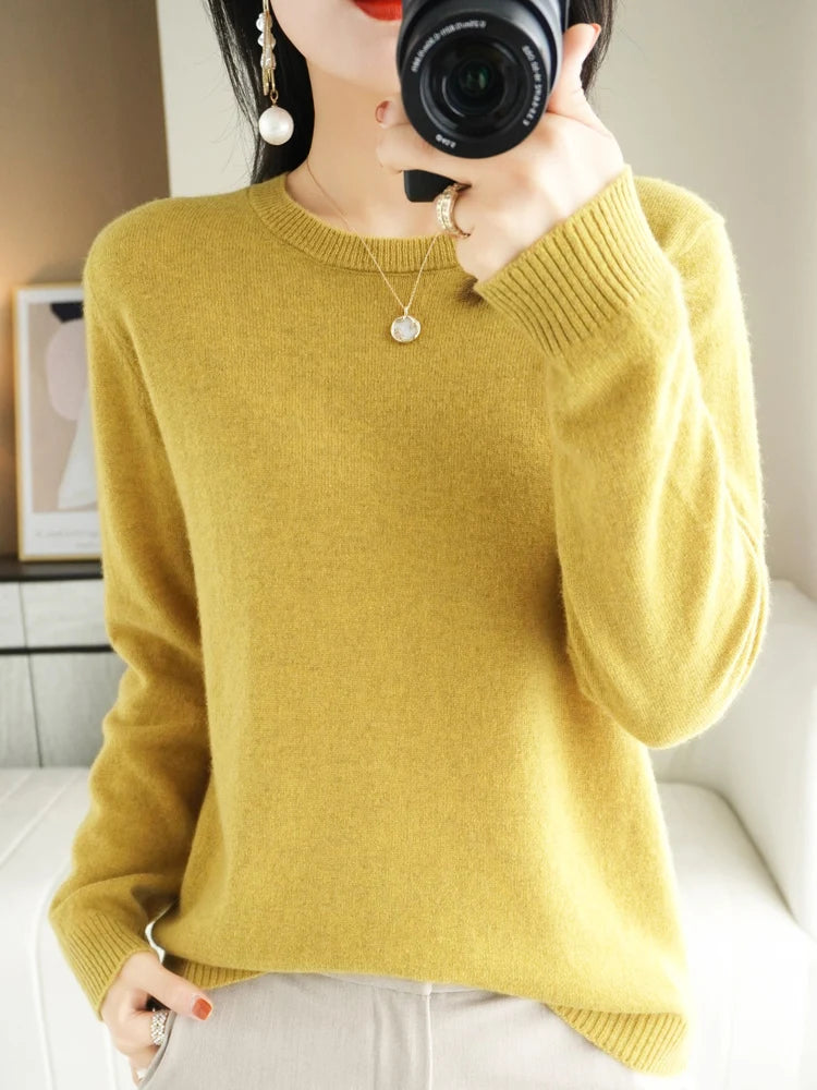 Classic Merino Wool Round Neck Sweater