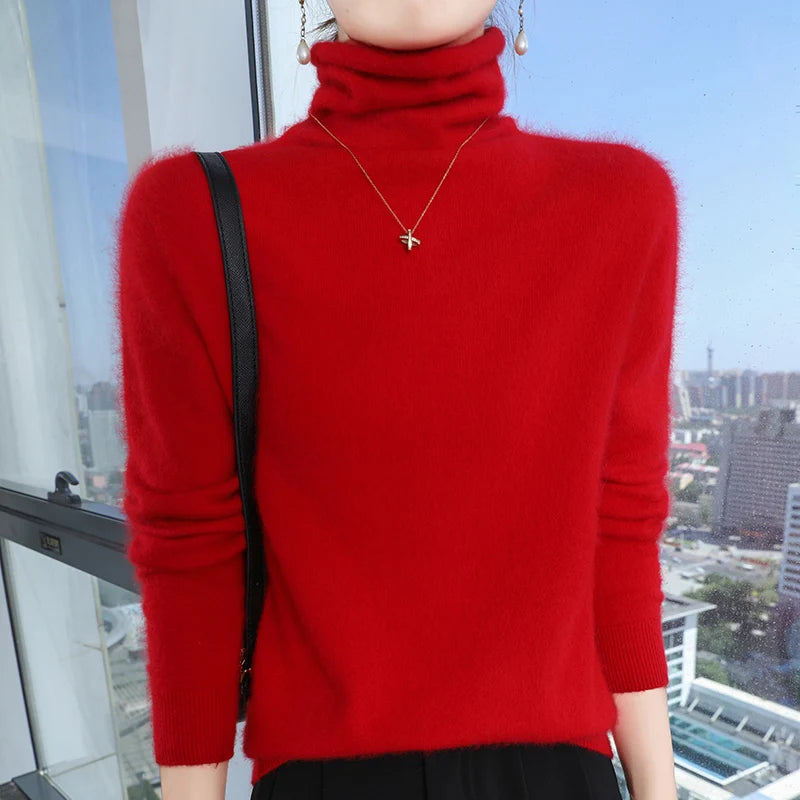 “Women’s 100% Mink Cashmere Pullover”