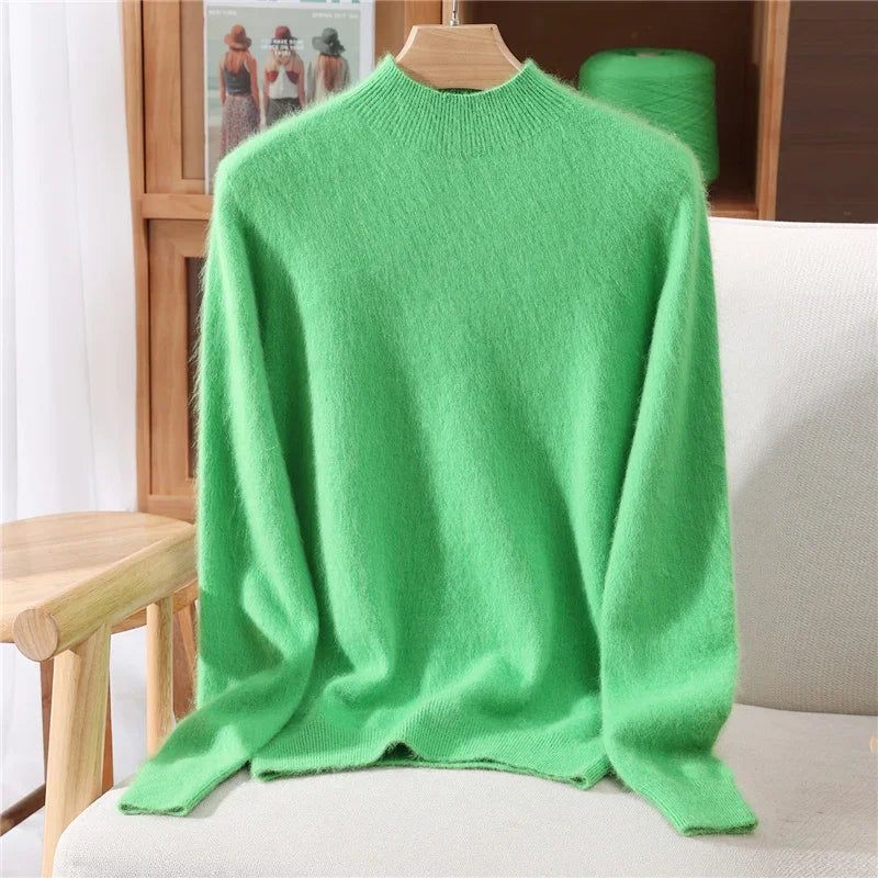 Women’s Mink Cashmere Mock Neck Sweater