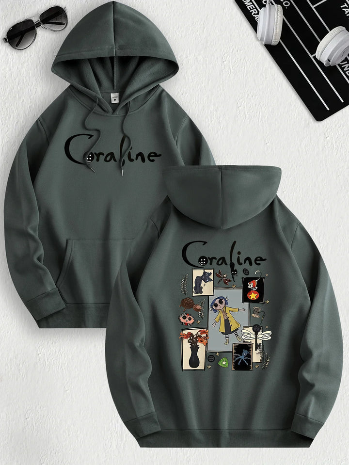 1. Coraline Inspired Women’s Casual Hoodie