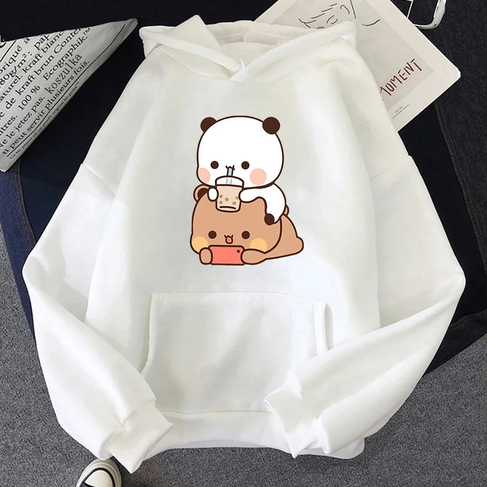 Autumn Bubu Dudu Bubble Tea Hoodie – Kawaii Oversized Sweatshirt