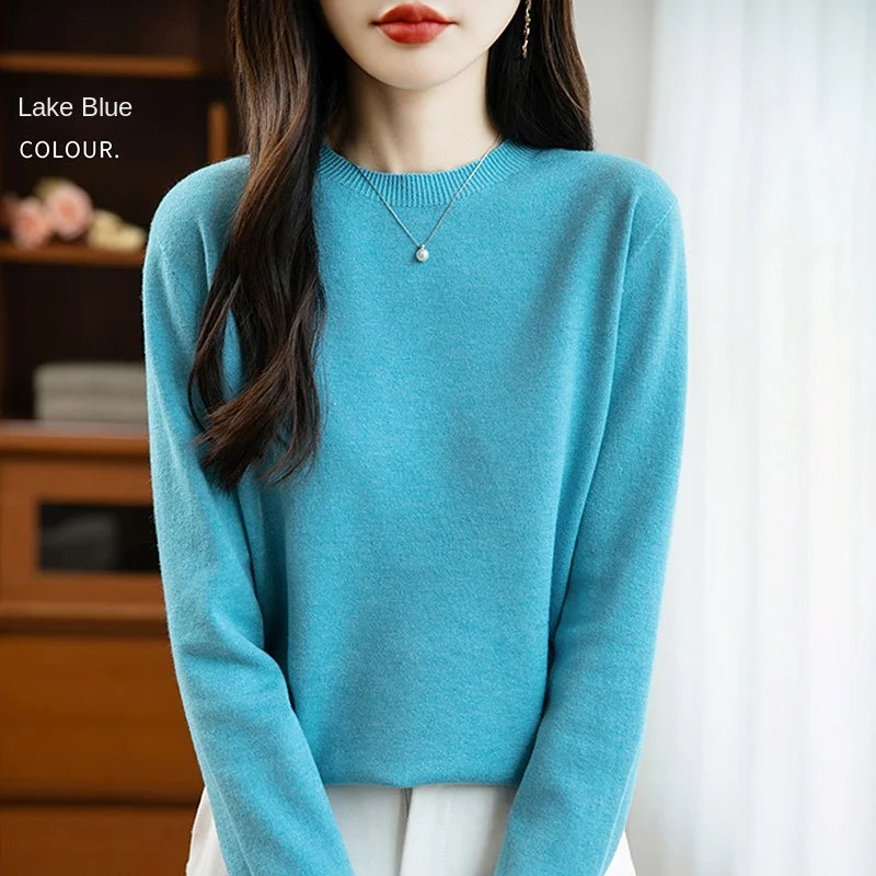 “Women’s 100% Velvet O-Neck Sweater”