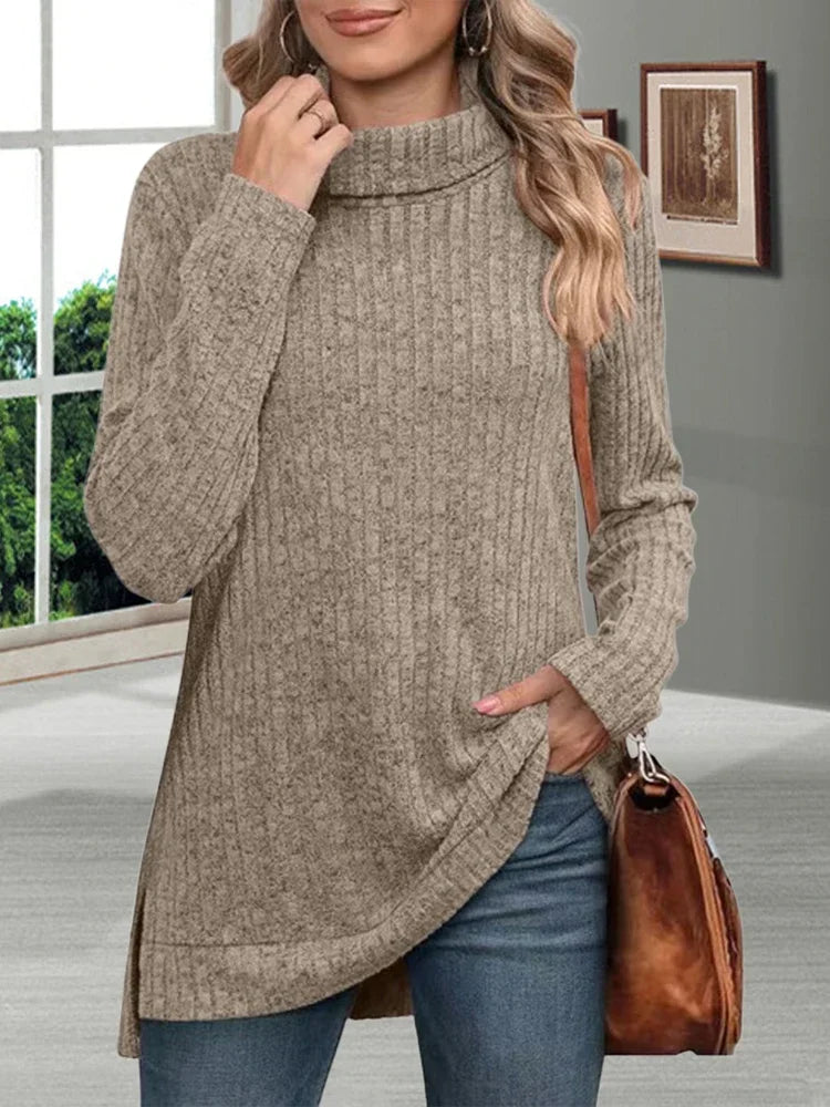 Women’s Thick Knitted Sweater – Autumn Turtleneck Pullover