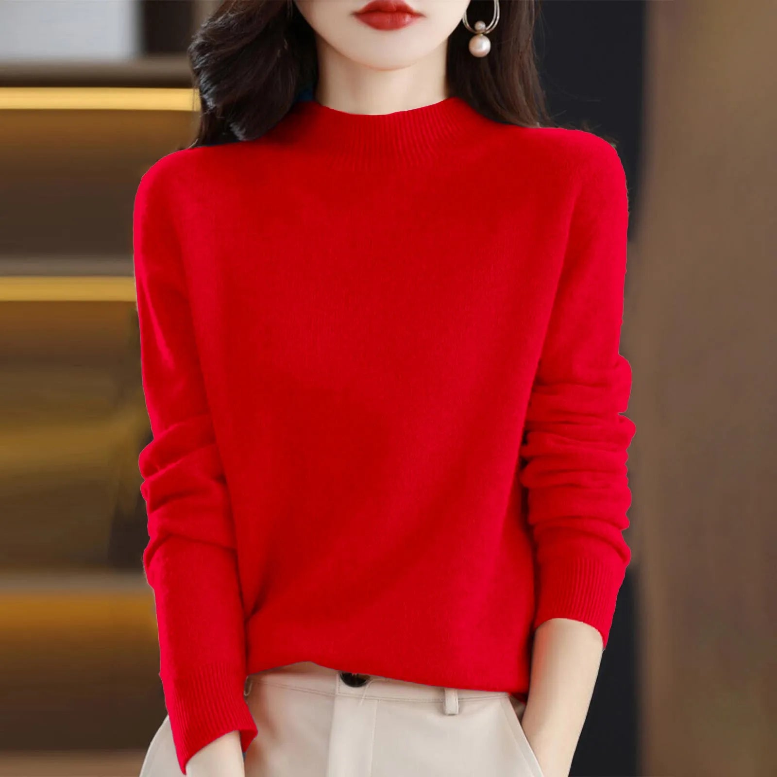 Women’s Half-Neck Wool Sweater