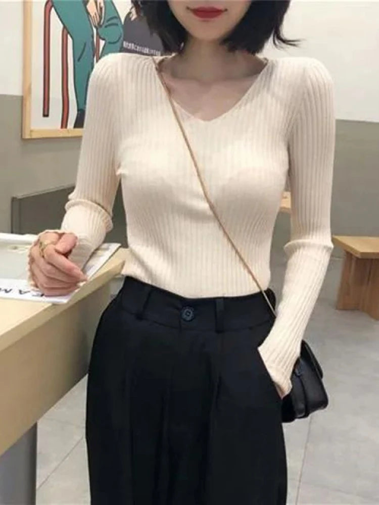 Rib Knit Long Sleeve Top