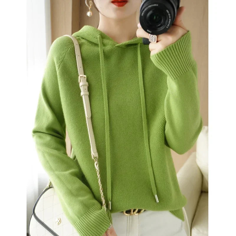 “Women’s Hooded Knit Sweater”