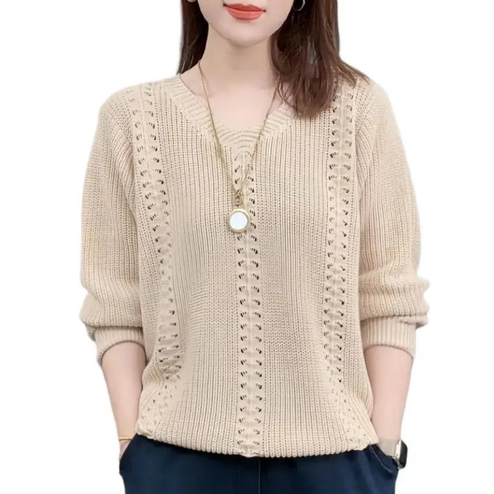“Women’s V-Neck Knit Sweater”