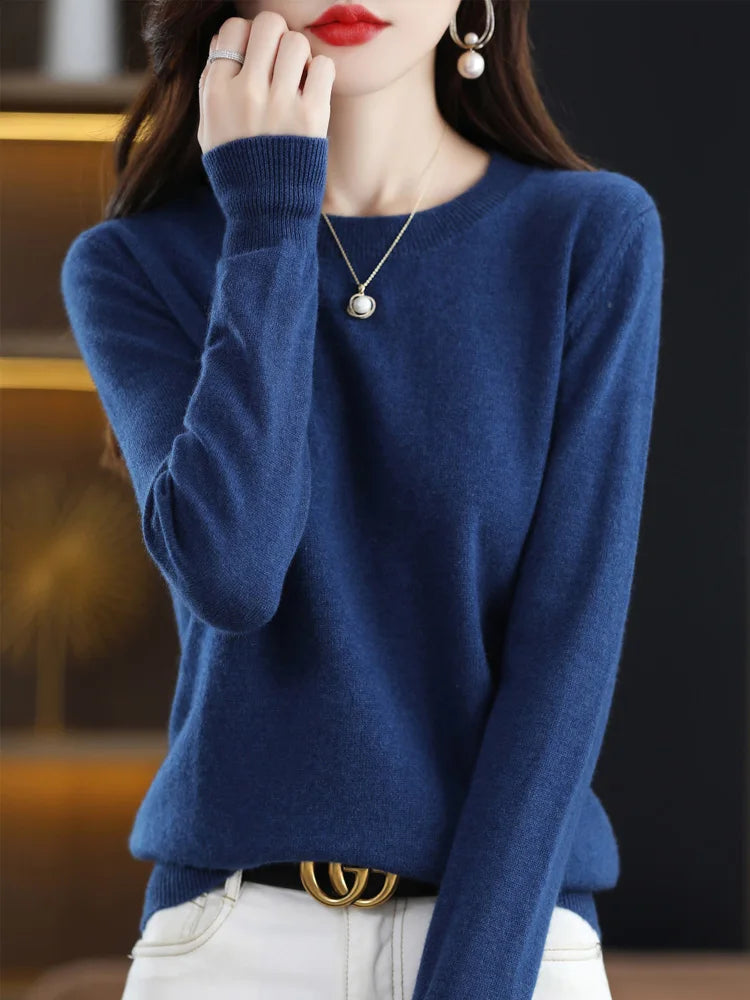 Classic Merino Wool Round Neck Sweater