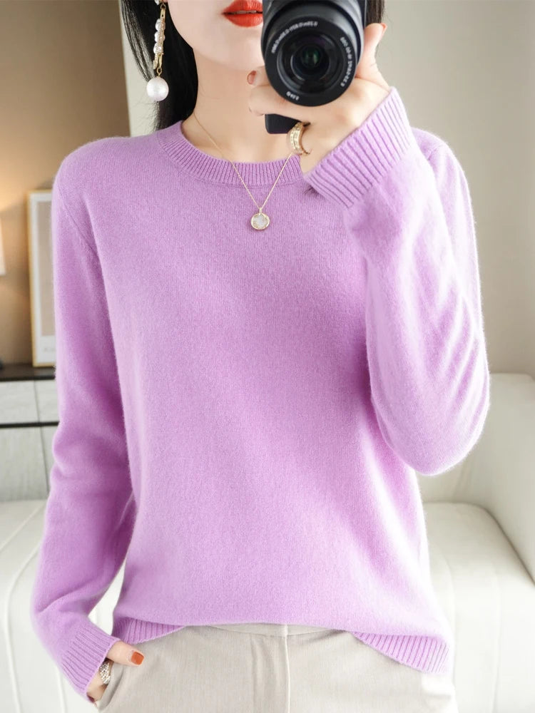 Classic Merino Wool Round Neck Sweater