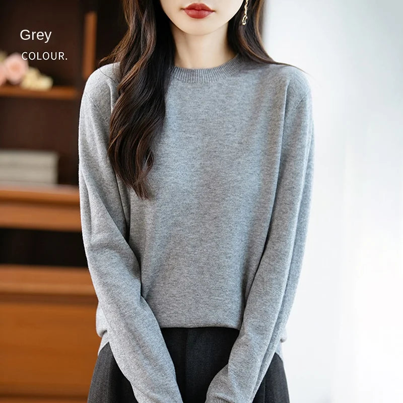 “Women’s 100% Velvet O-Neck Sweater”