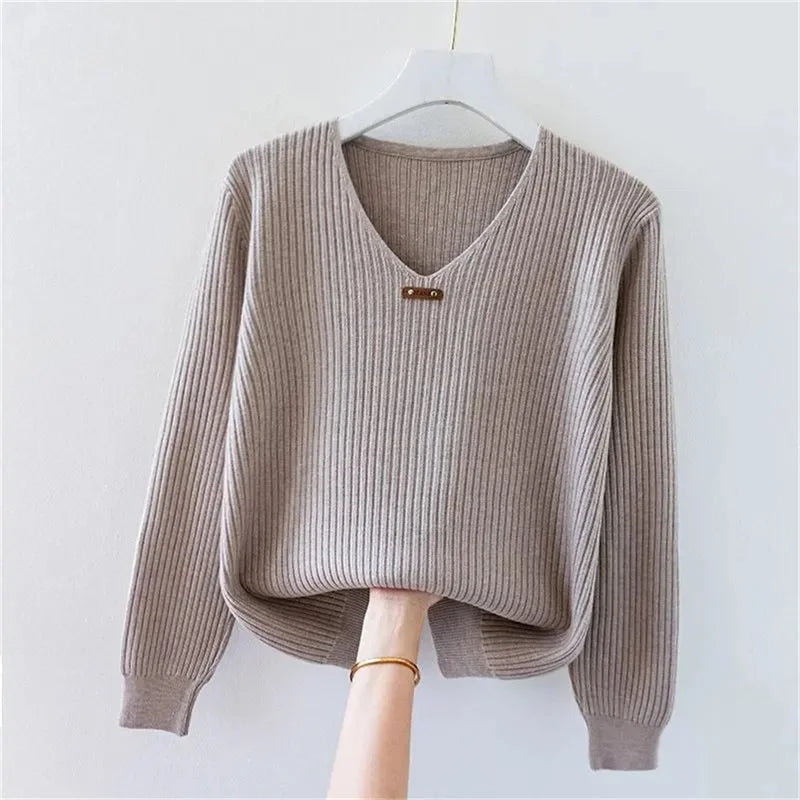 “Women’s Autumn V-Neck Sweater”