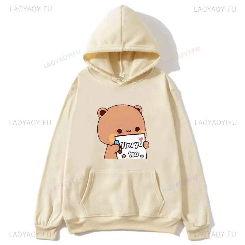 BuBu Panda & DuDu Bear Love Hoodie – Funny Cartoon Sweatshirt